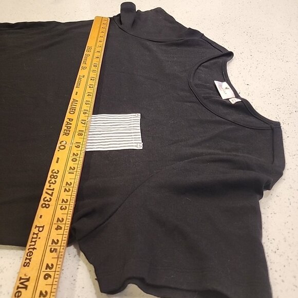 Quacker Factory Black T-shirt 2x Cotton Blend Short Sleeve - Picture 5 of 7